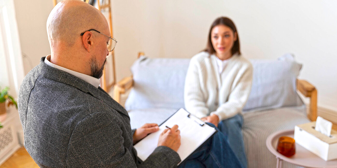 Psicoterapeuta com paciente.