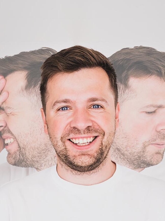 Homem com bipolaridade.